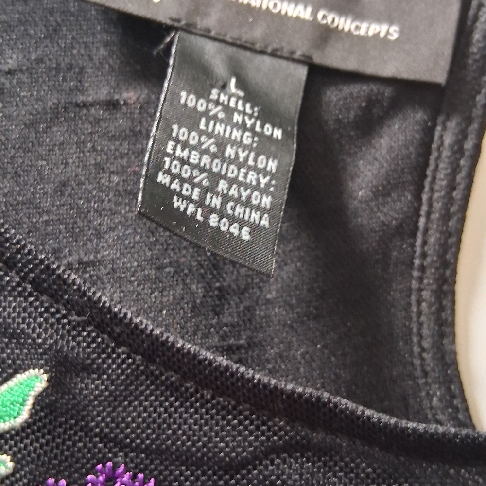 Floral Embroidered Black Top - Picture 3 of 16